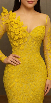 Long Sleeves Sheath Long Formal Dress with Detachable Cape-27dress
